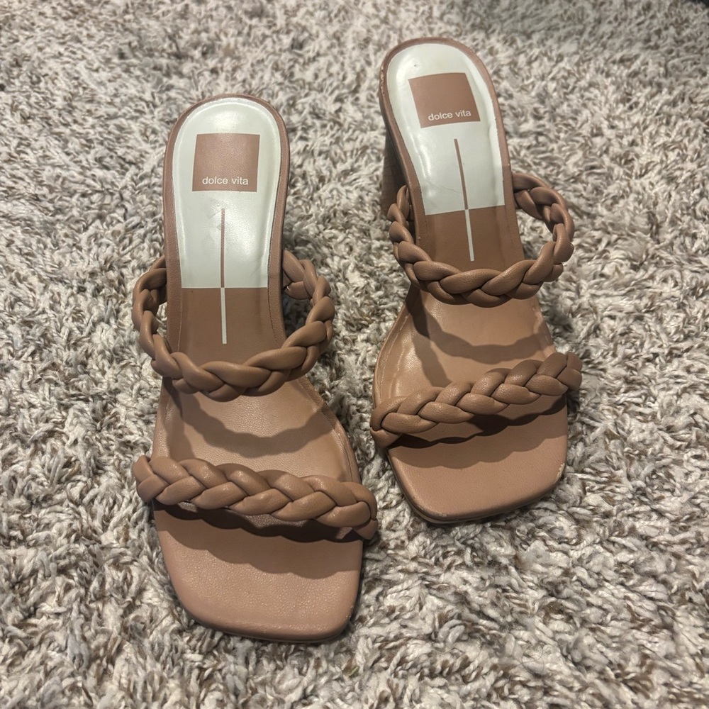 Dolce Vita Nude Braided Heels Size 8